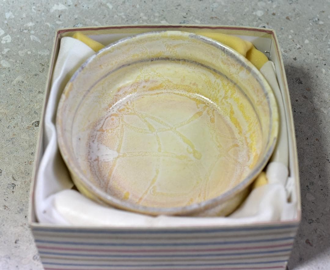 値下げ、藤平正文作京焼　丸平水指　お茶道具/共箱