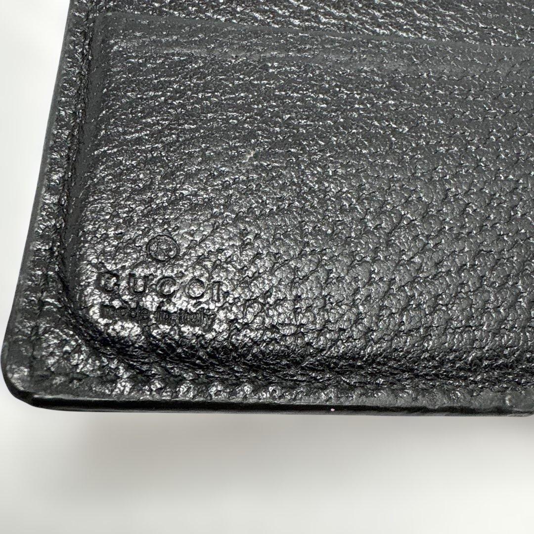 Gucci ブラック レザー 二つ折り財布
