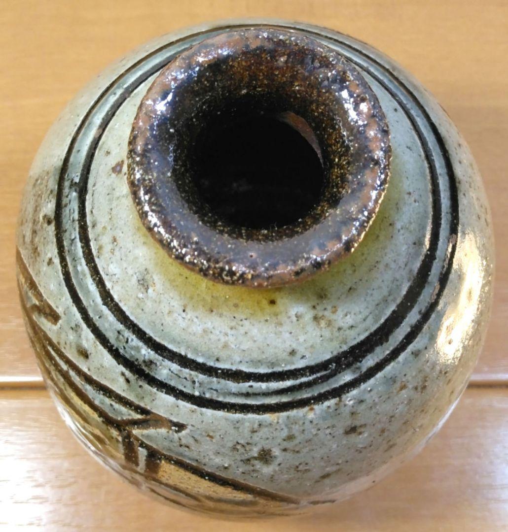 人間国宝 金城次郎 壷屋焼 徳利 栞 共箱 美品 壺屋焼 やちむん 魚紋徳利