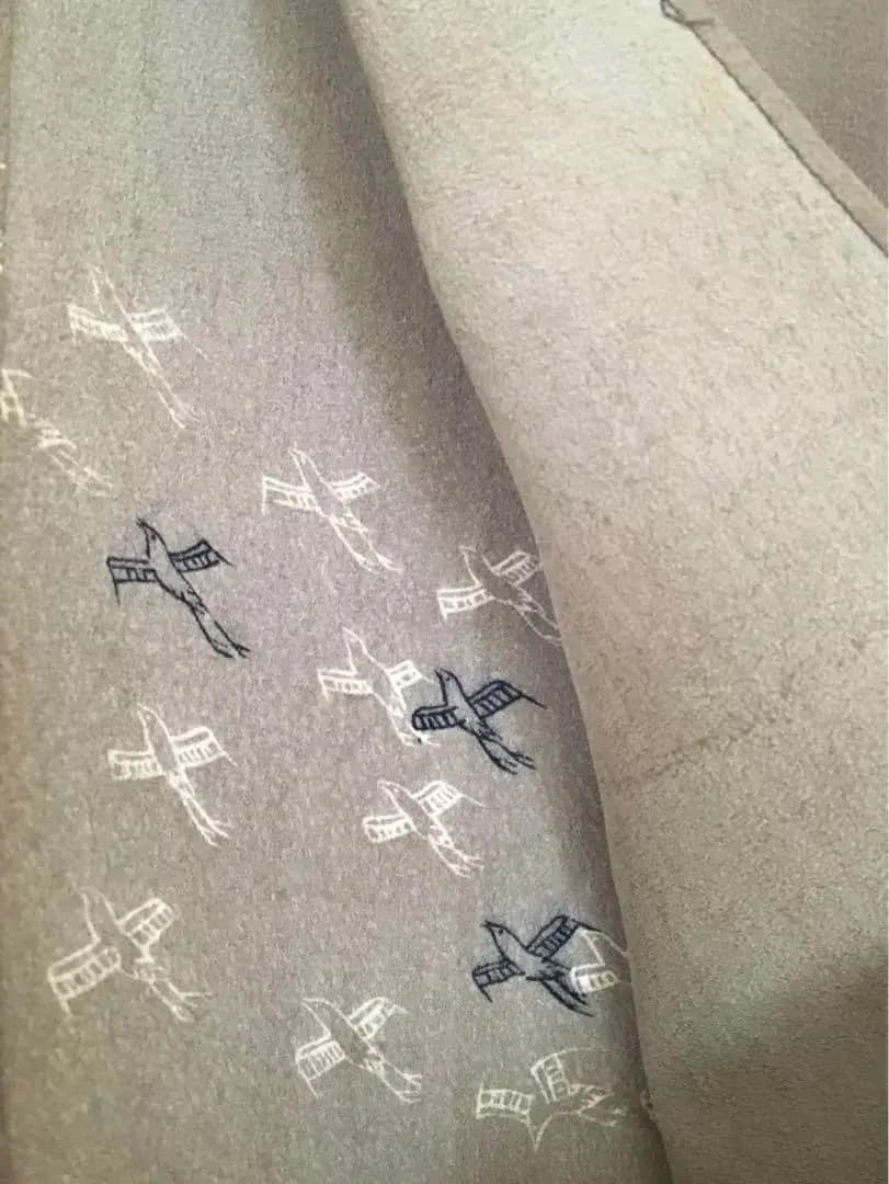 能楽図絵 能舞 羽衣他 男物長襦袢 正絹 美しき日本の古布 古裂骨董アンティーク