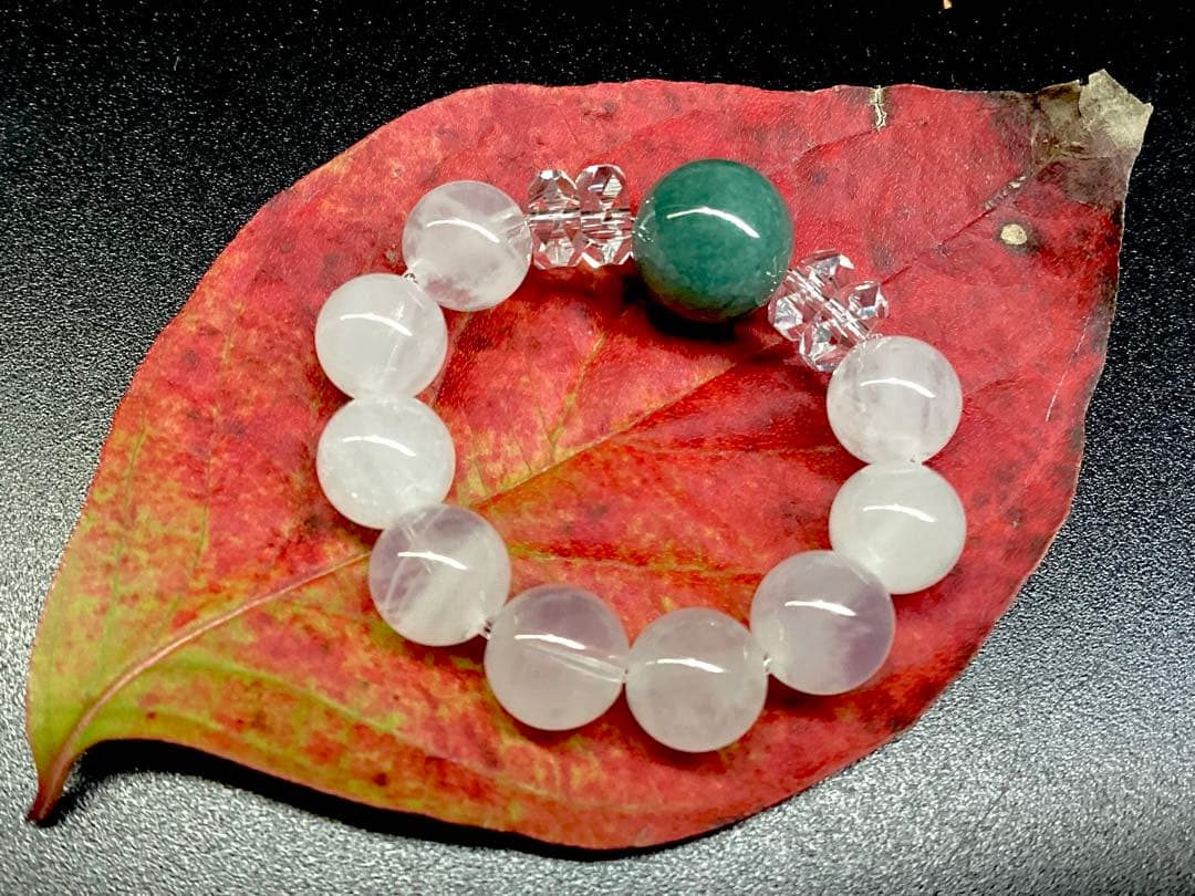 ✳糸魚川翡翠青緑入りコン沢＊乙女鉱山白水晶＊奈留島水晶20面カット玉のリング本物