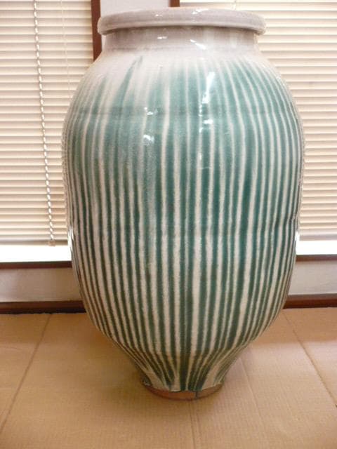 信楽焼 大壷 [B23301] 水瓶 陶磁器 壷 茶壷 茶道具 雨だれ