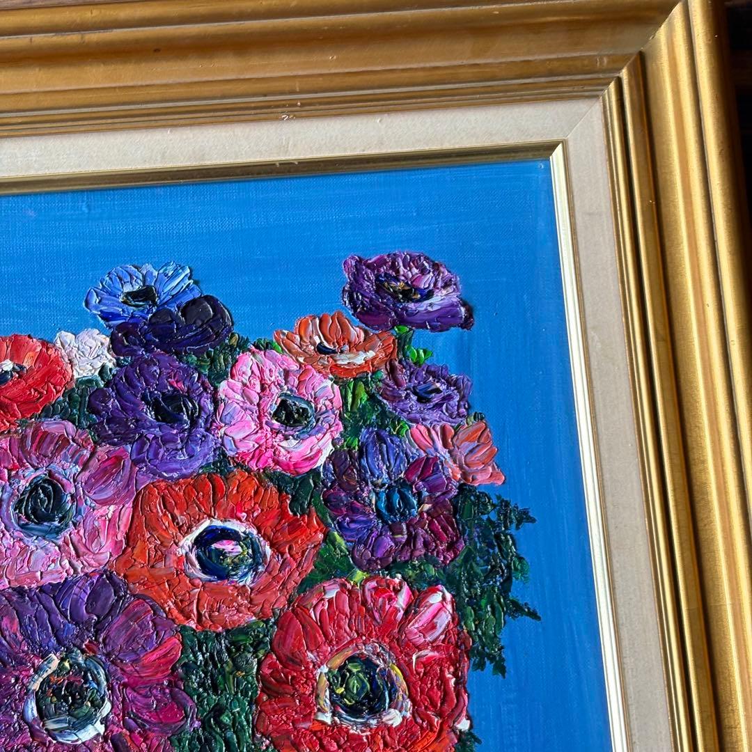 絵画 K.TAKAISHI 高石国夫 油絵 油彩 花 花瓶 静物画 洋画 C