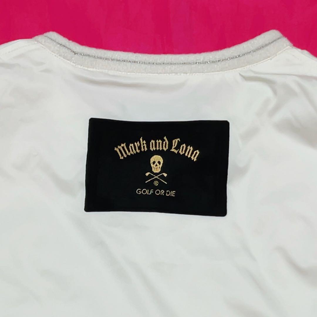 美品　マークアンドロナ 　スニード　ナイロン　スカル　白　ボア　シルバー