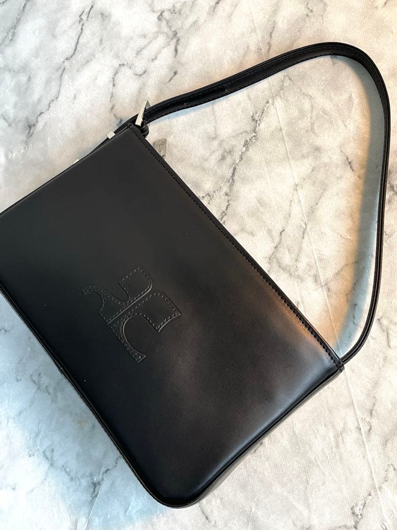 Courreges アクセサリーポーチ ハンドバッグ レザー 本革