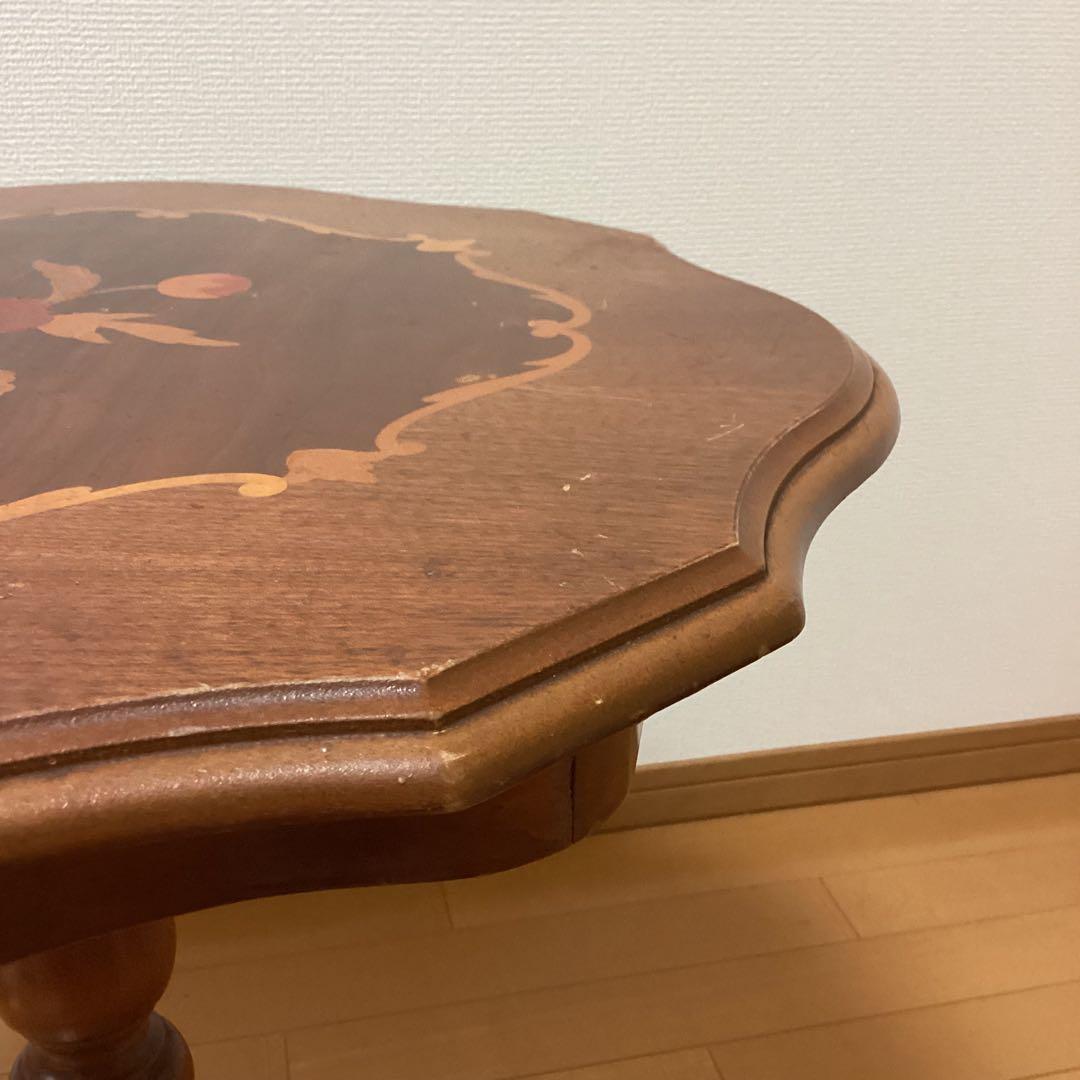 【イタリア製】アンティーク 象嵌細工 コーヒーテーブル／サイドテーブル