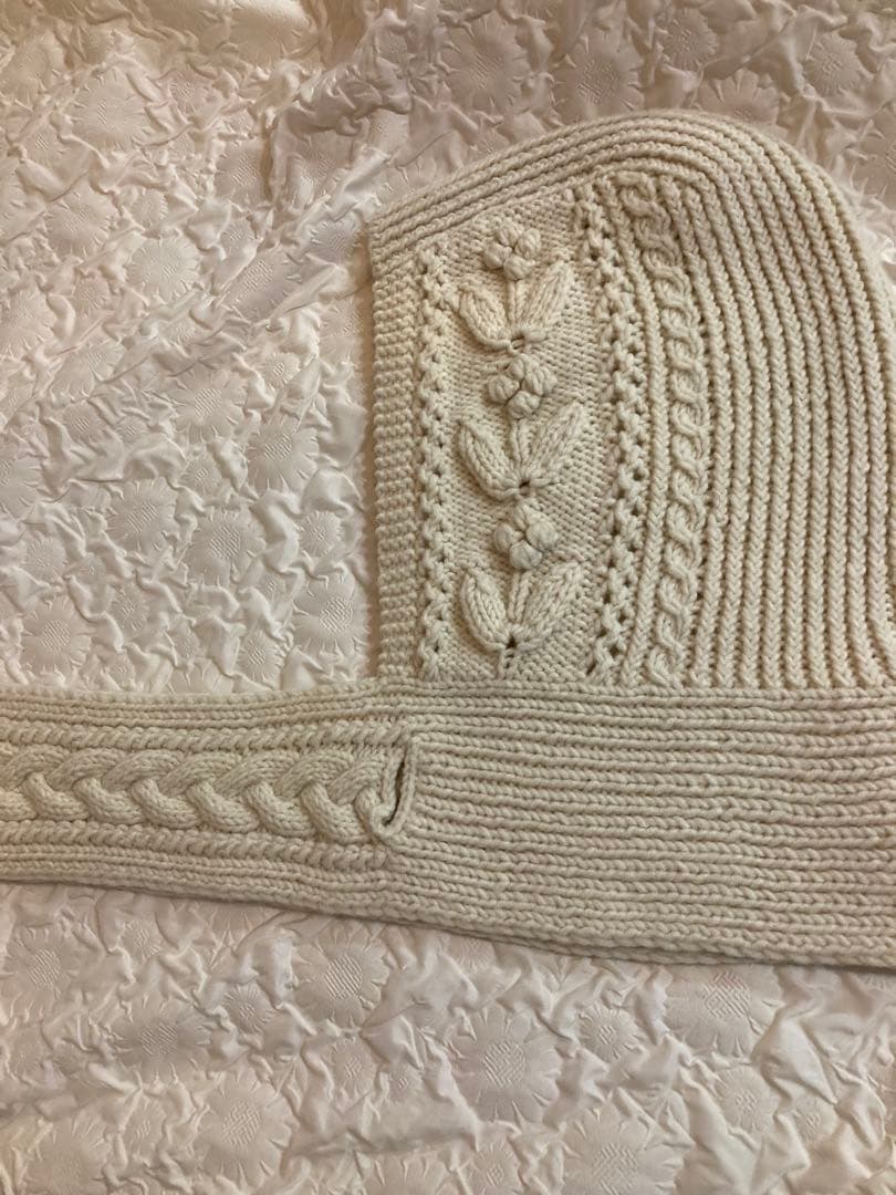 最終お値下げ　ユキフジサワ アランニット帽子　バラクラバ