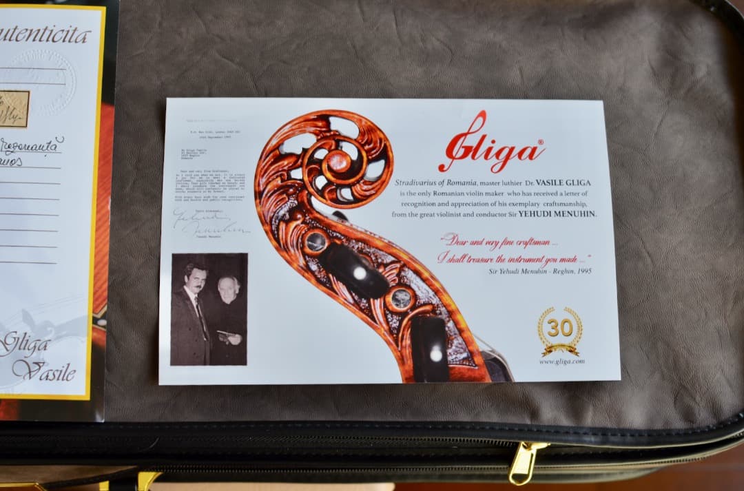 【極虎杢 新品】Gliga Vasile Maestro バイオリン 4/4