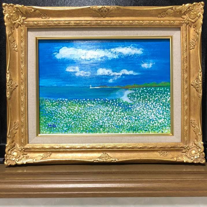 「青い風」原画 本物 一点物 絵画 yoko