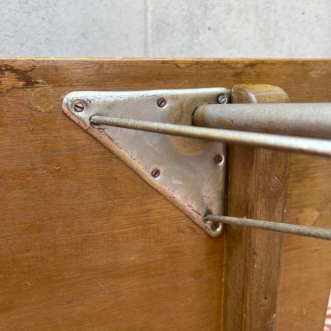 古家具アンティーク◾️古材木製天板×鉄脚アイアン カフェテーブル コーヒーテーブル