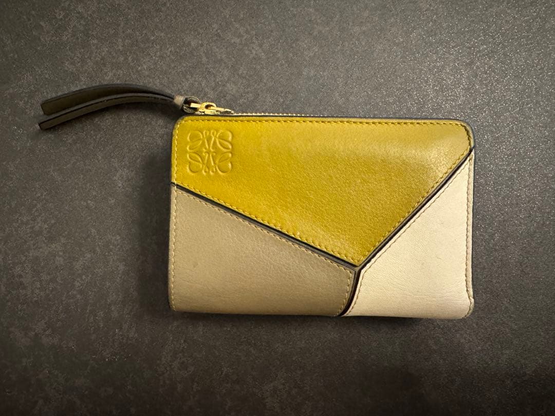 LOEWE パズル コンパクトウォレット グリーン系