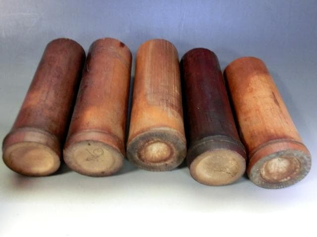 火入れ●5個セット 白磁 灰入り 煙草盆 灰器 竹筒 古民具 時代物 骨董品■