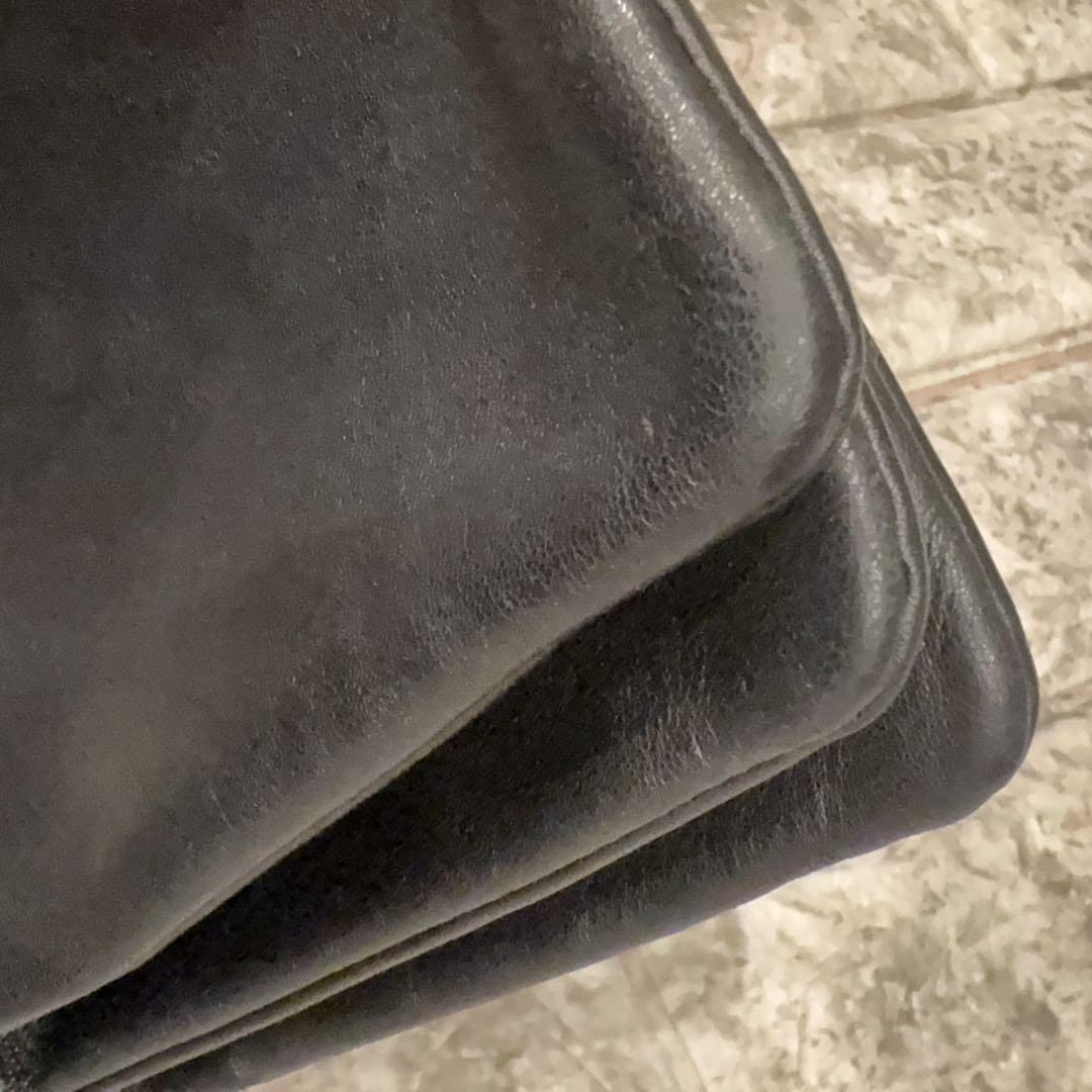 美品 大人気 旧ロゴ セリーヌ トリオ ブラック ショルダー ラージ