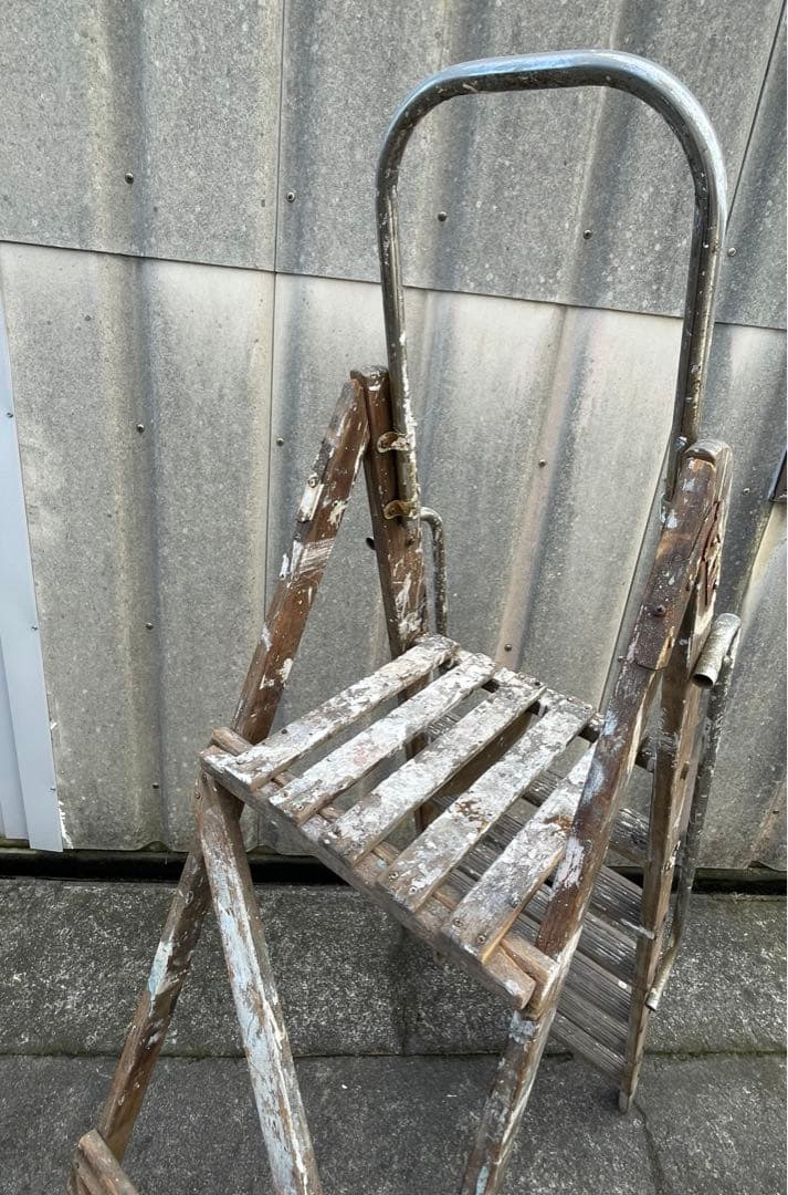 ビンテージ/イギリス/英国製/木製/大型/ラダー/脚立/ディスプレイ/店舗什器③