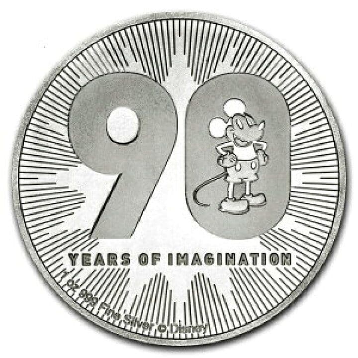 ミッキーマウス生誕90周年記念銀貨1オンス