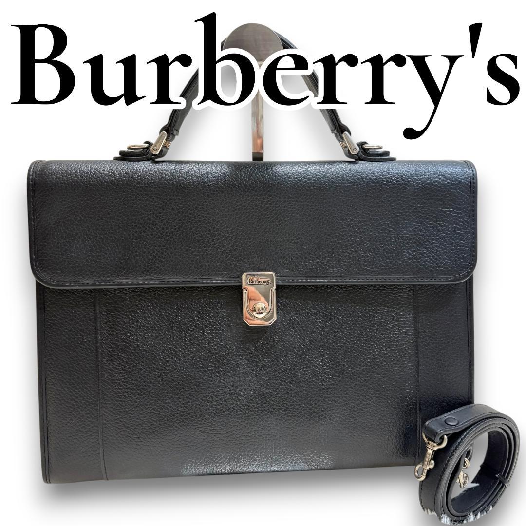 【美品】バーバリー オールレザー ビジネスバッグ 2way ノバチェック A4