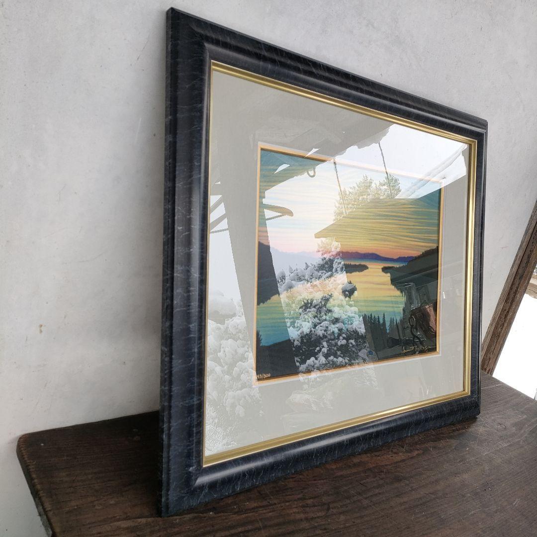 【真作】デイビッド・ガエーゴス エメラルドベイサンライズ シルクスクリーン 版画