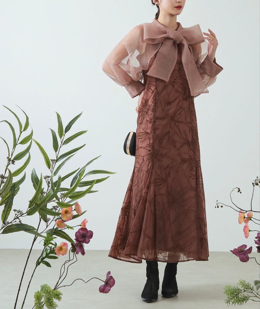 kana ボウタイワンピース　お呼ばれドレス