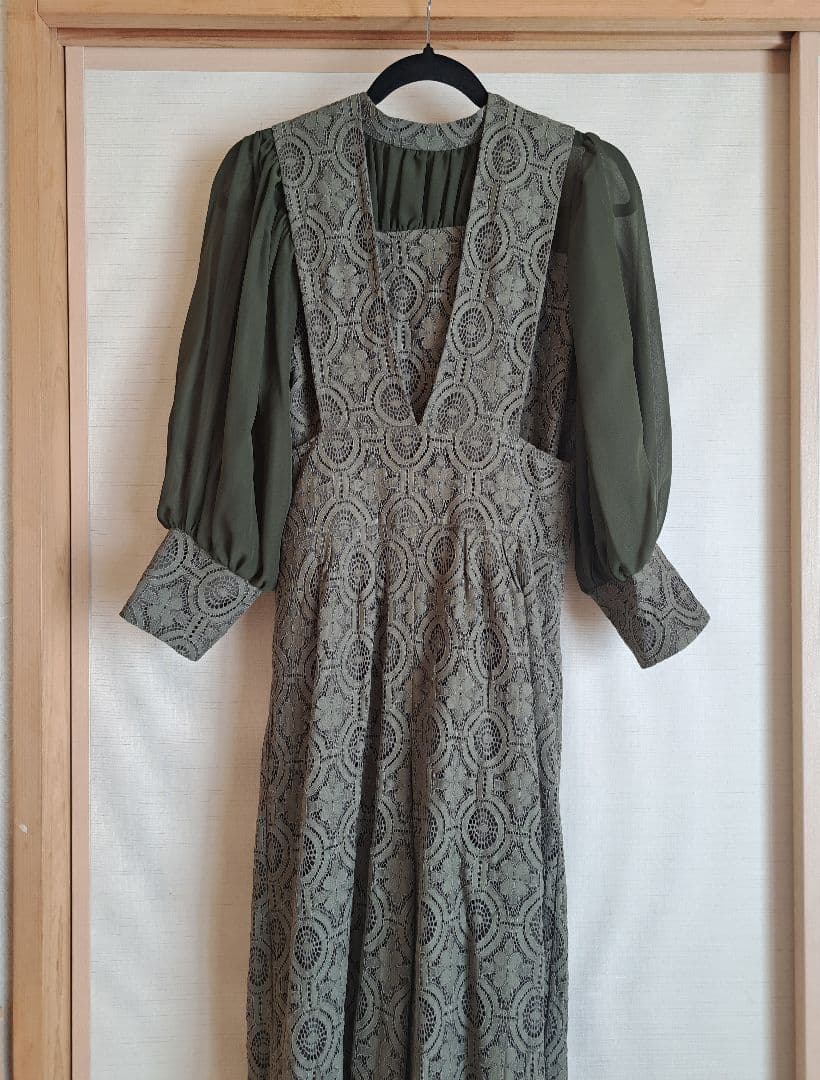 幾何学柄 レース セットアップ パンツ オケージョンドレス　Mサイズ