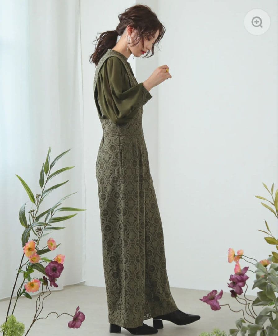 幾何学柄 レース セットアップ パンツ オケージョンドレス　Mサイズ