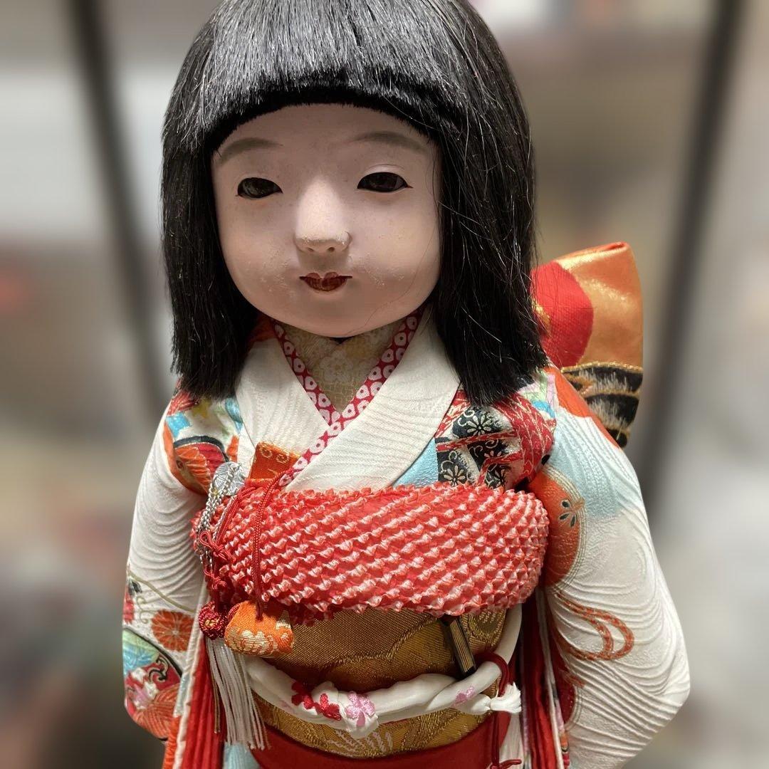 アンティーク・日本人形 市松人形 伝統的和装(着物を脱がせて作者確認済)