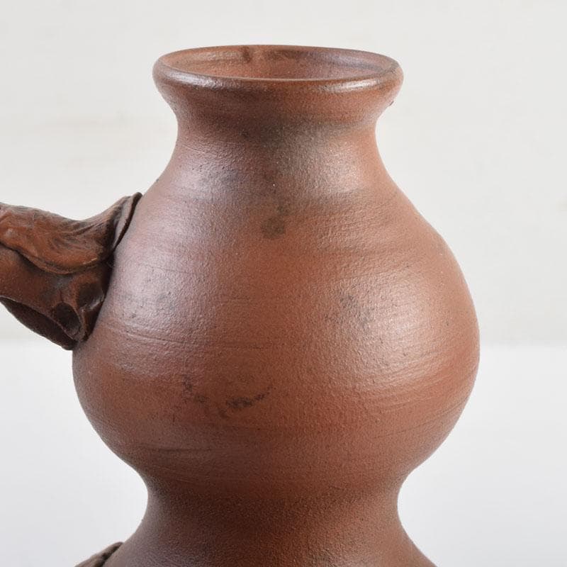 くう　桂又三郎極め　江戸中期　古備前　蔓付瓢徳利　共箱　V　9003