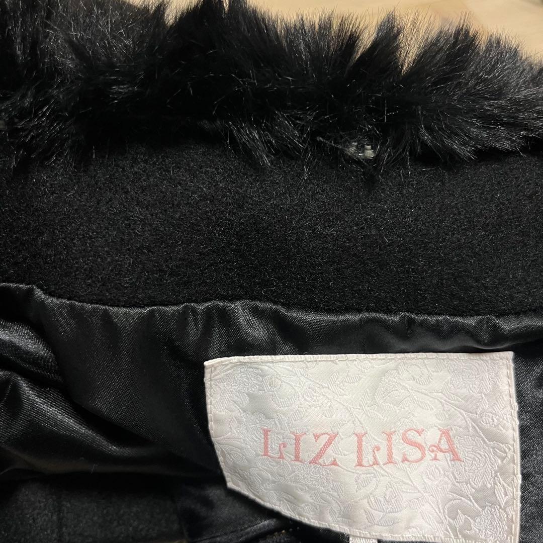 LIZ LISA リズリサ　パールリボンビット　コート ブラック ファー 黒