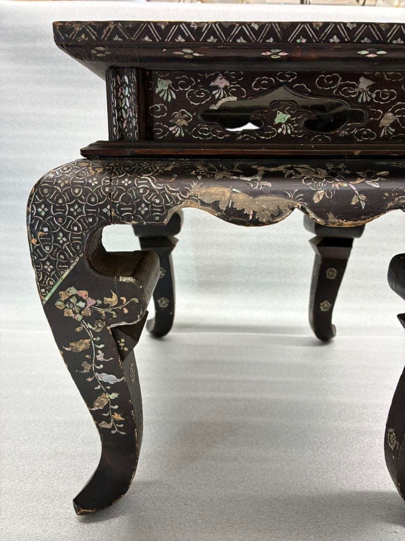 螺鈿細工　飾台　香炉台　花台　江戸時代　古美術