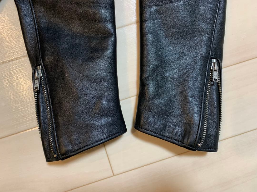 666 LEATHER WEAR シングルライダース レザージャケット 34 黒