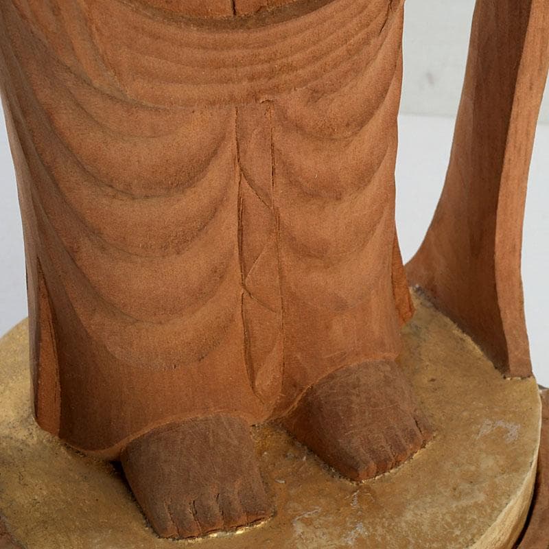 仏教美術　芳正作　木彫塗金　観音立像　仏像　置物　V　9405