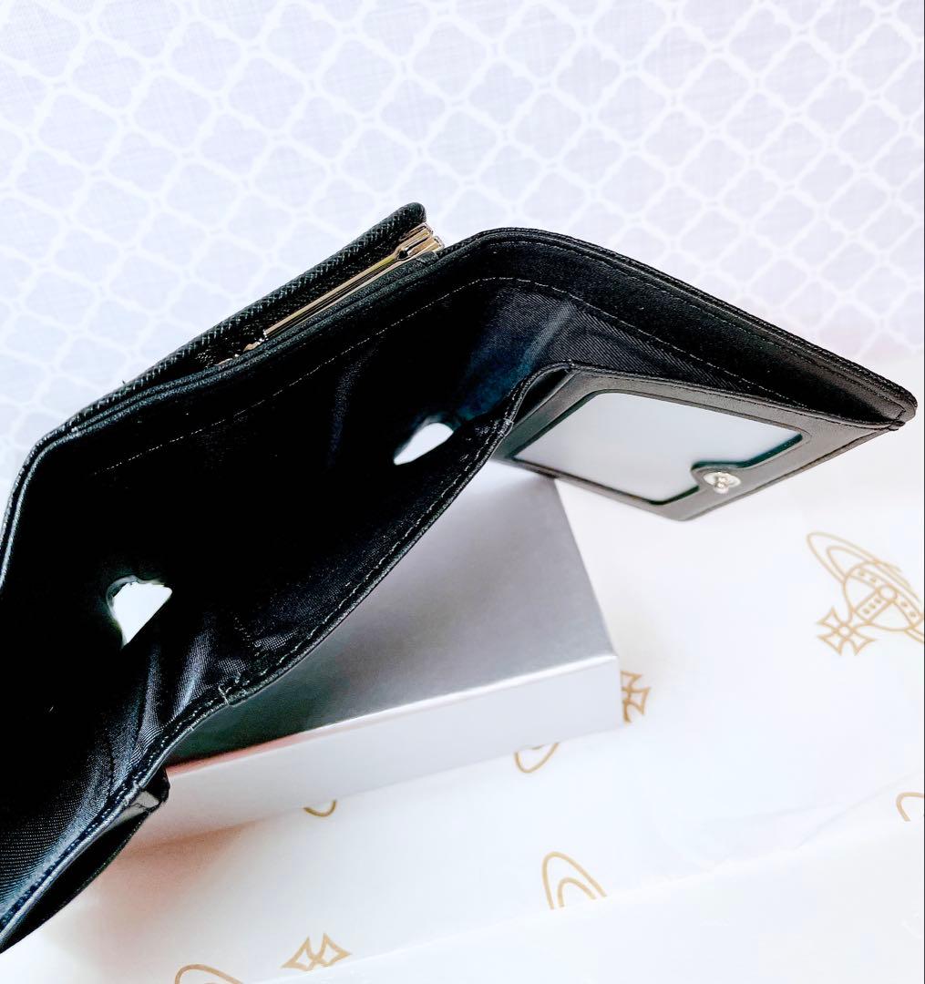 【最新◇ショッパー付】新品 ヴィヴィアン・ウエストウッド　三折り財布 黒