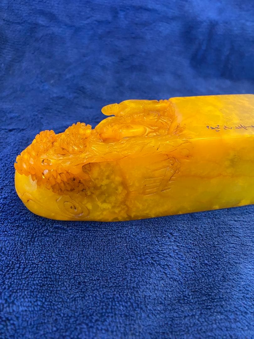 寿山石田黄石彫刻印章名人刻铭1点819g TA1151