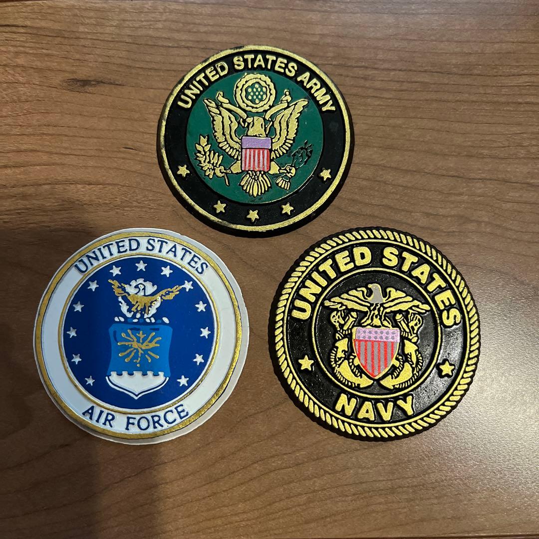 アメリカ軍陸海空軍シンボルマグネット3点セット