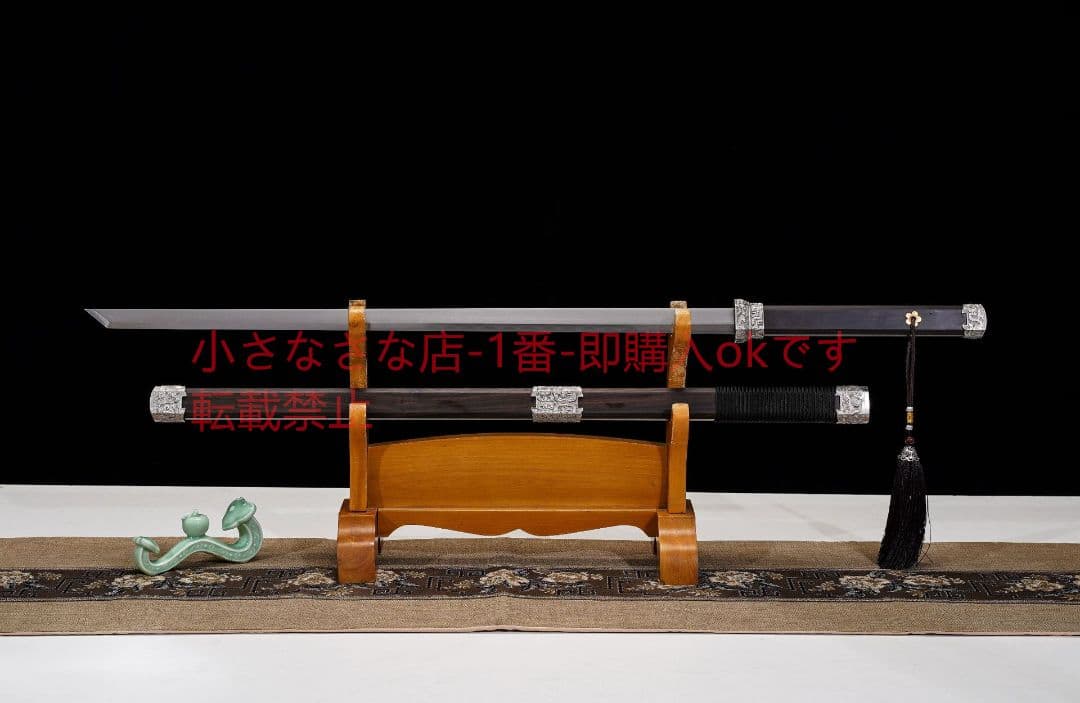黒檀金断念唐横刀天梯紋 古兵器 武具 刀装具 日本刀 模造刀 居合刀