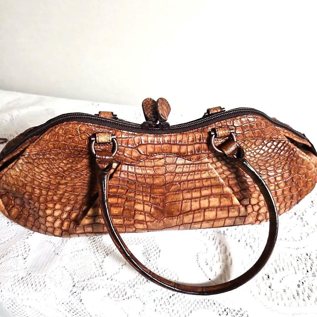 京都枡儀『お洒落なクロコダイル』バッグJRAタグ、チャーム　証明書