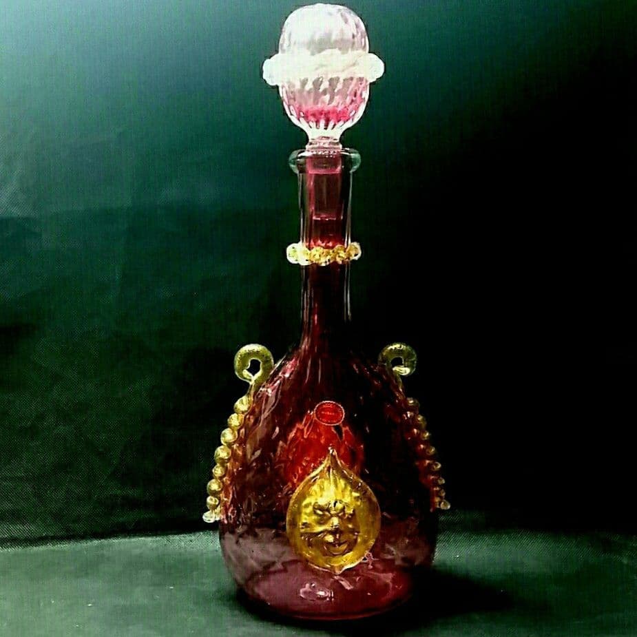 MURANO GLASS ムラノ レッド ライオン モチーフ 装飾 デカンタ