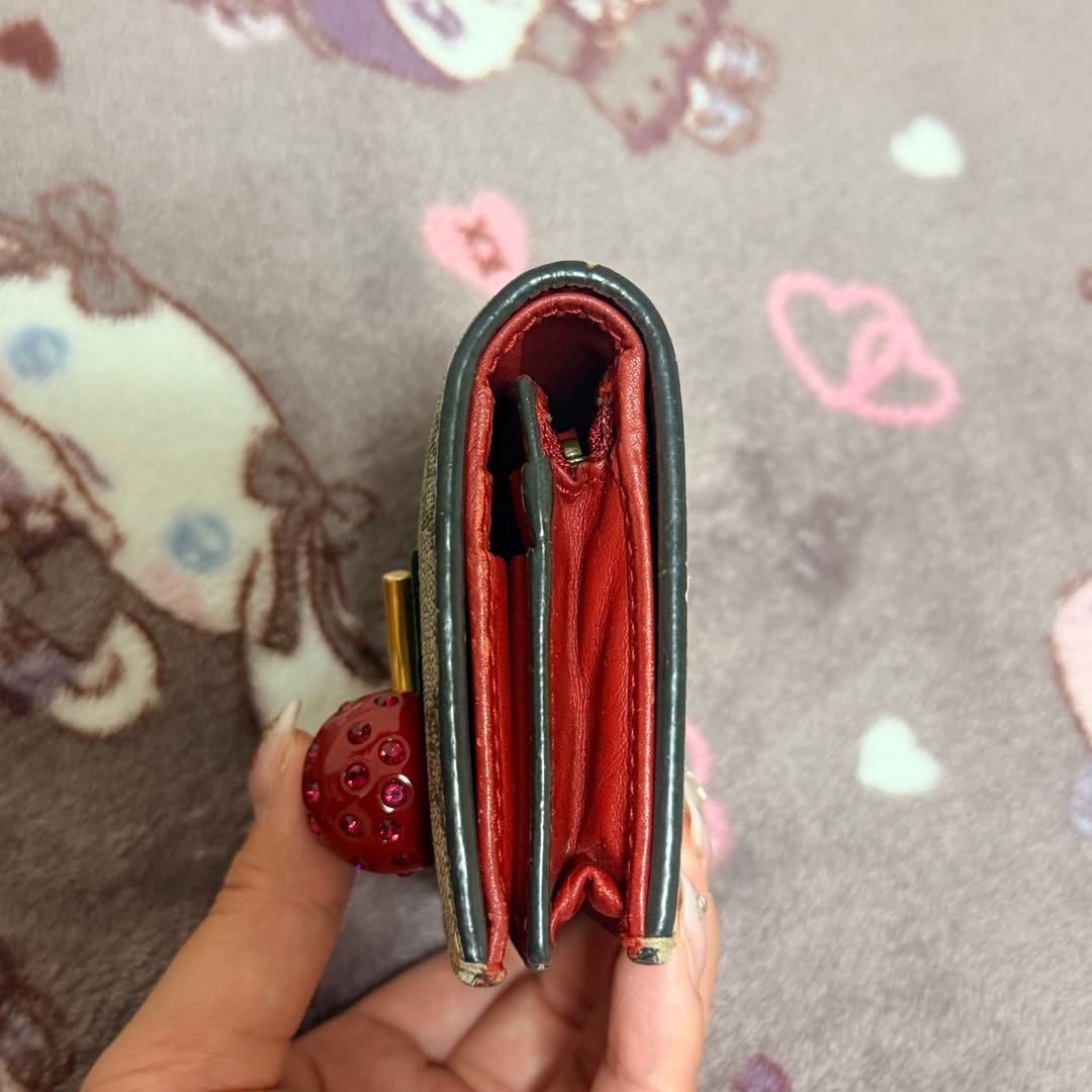 GUCCI チェリー装飾 二つ折り財布 グッチ