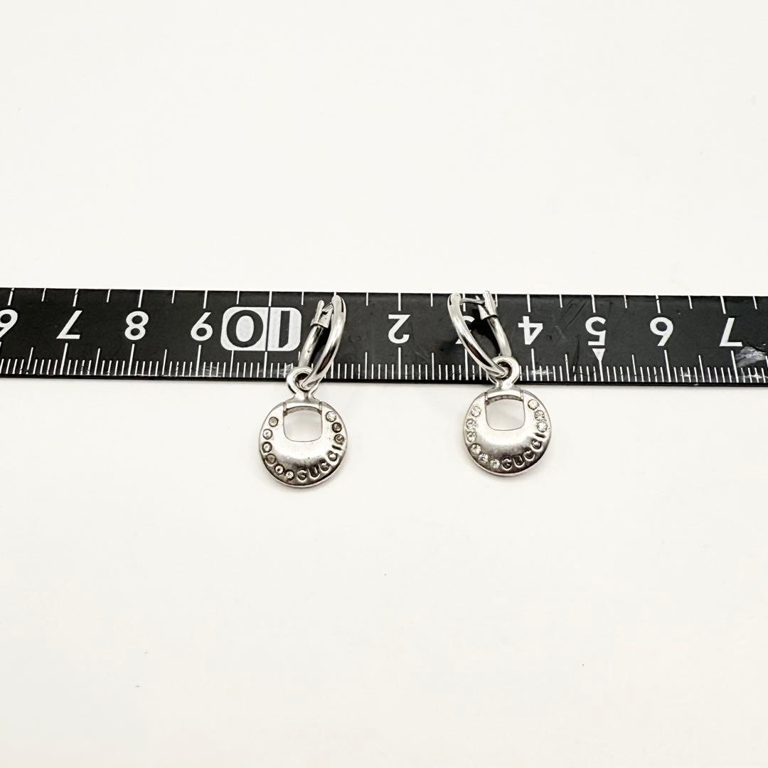 GUCCI グッチ　ピアス　サークル　ライトストーン　シルバー　GP 両耳