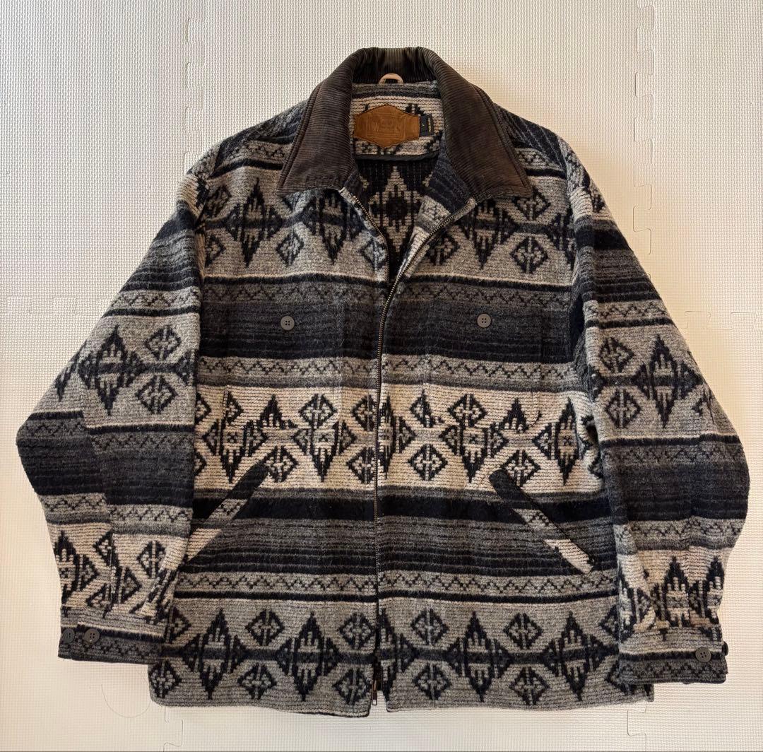 80s-90s ウールリッチ　ネイティブ柄 ジップ ジャケット コート USA製