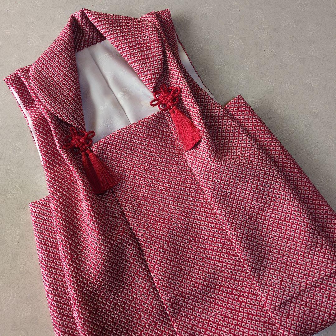 うさぴょん正絹総絞りの被布（赤色）