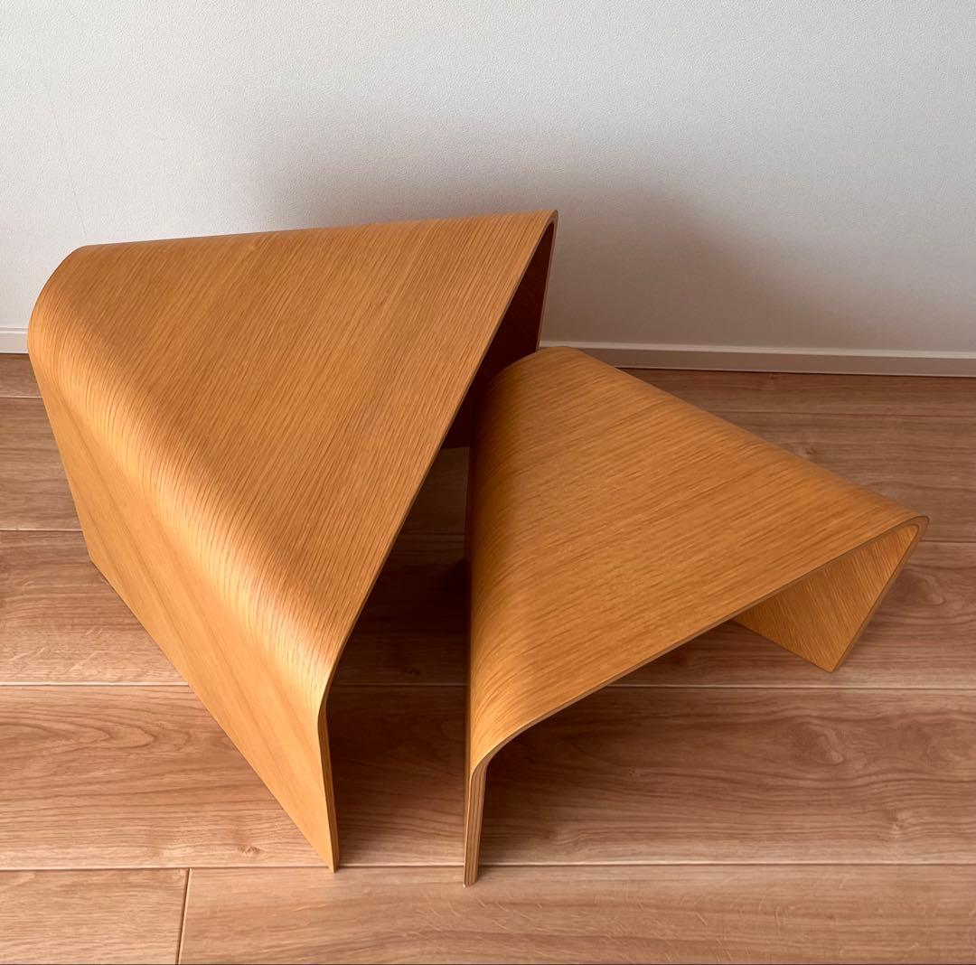 無印良品　重なるテーブルベンチ　大小　オーク材　MUJI