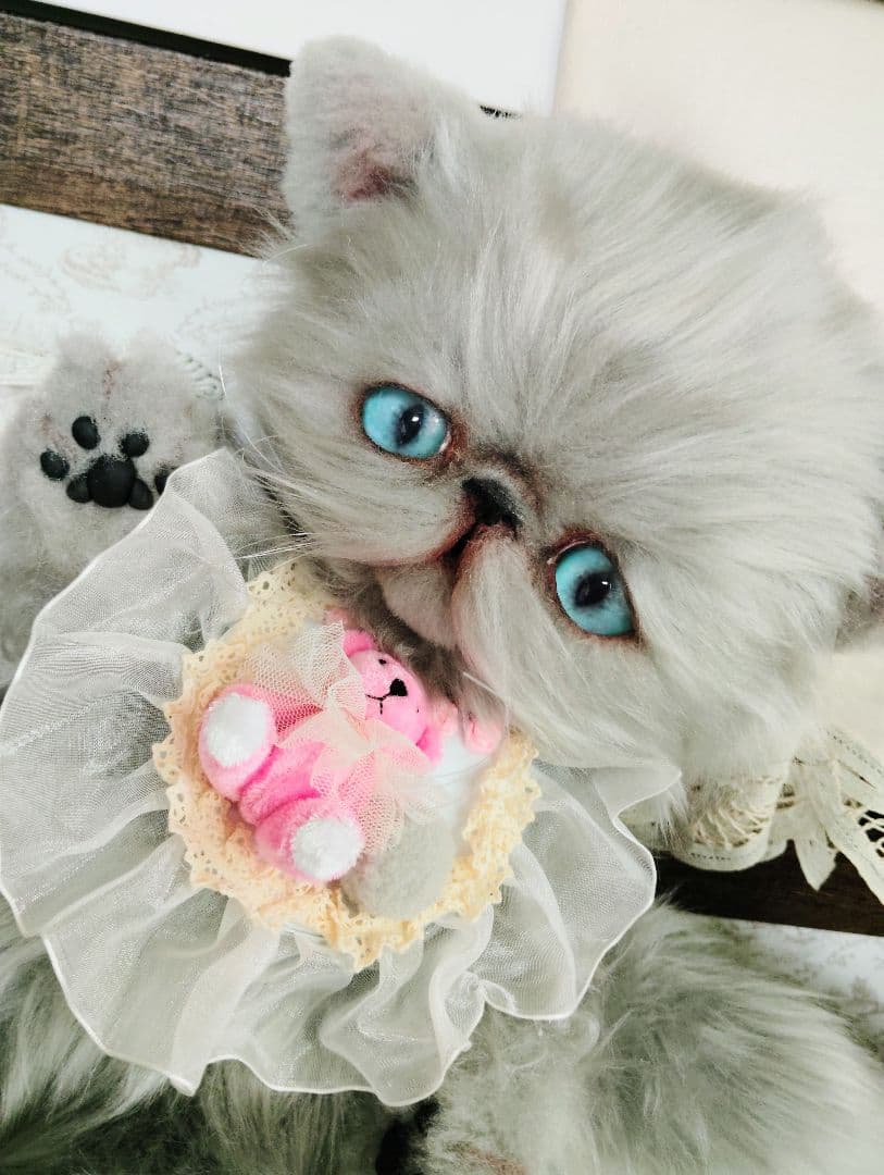 しろくまちゃん❤オーダー❤大きなポッケにゃん❤抱っこサイズ❤アートドール猫ちゃん