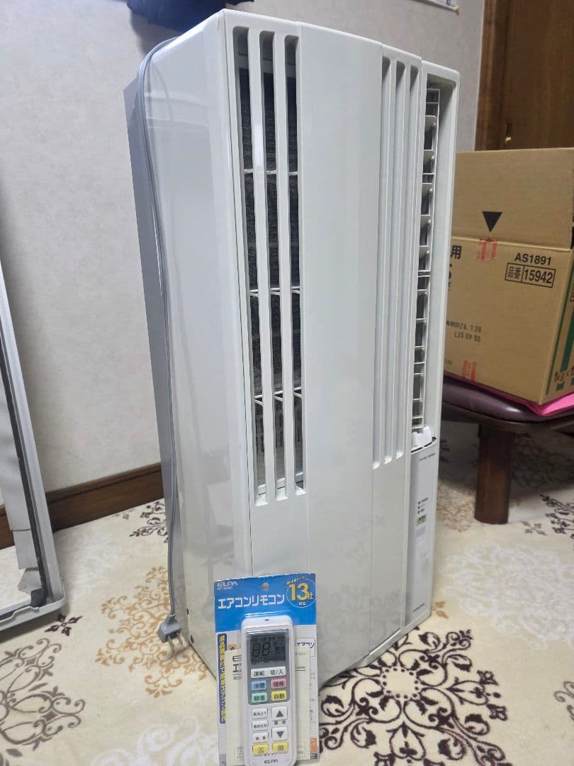 窓用エアコン リモコン・取り付けフレーム付き