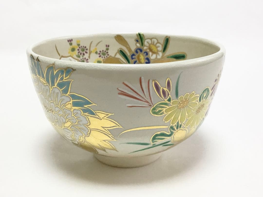 茶道具 古物品 茶碗 四季の花 宮川 香雲 木箱入