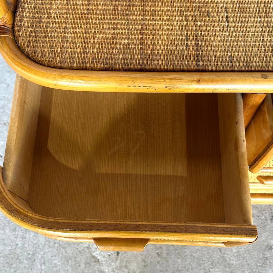 ꧁ラタン꧂ 70s〜80s昭和レトロ♢ ラタンチェスト 5段 籐家具 ナチュラル