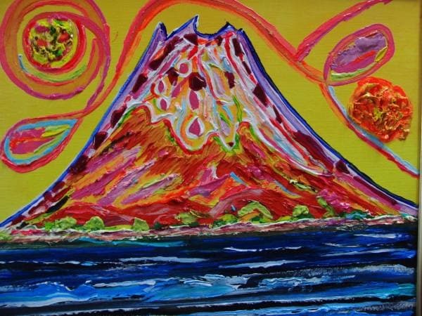 TOMOYUKI・友之、「彩の富士」、証明書付、額付、絵画 油絵 油彩画