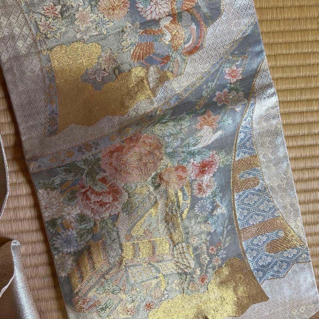 素敵な昭和アンティーク松と菊の刺繍中振袖　フルセット