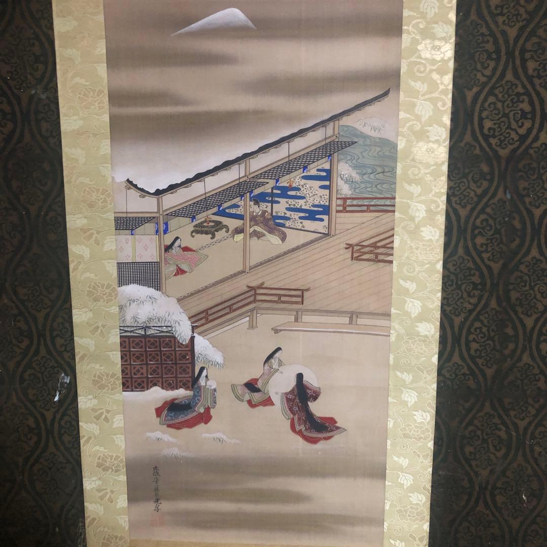 蔵の中にあった土佐光孚筆大和絵三幅対二重箱入