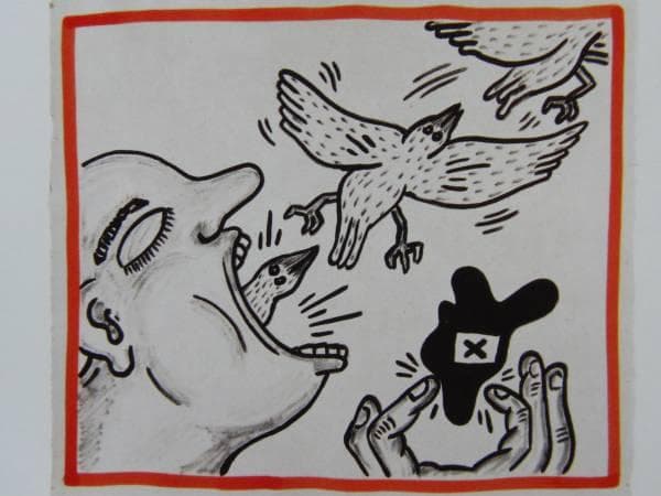 Keith Haring、No.158、希少画集画、新品額装付、状態良好