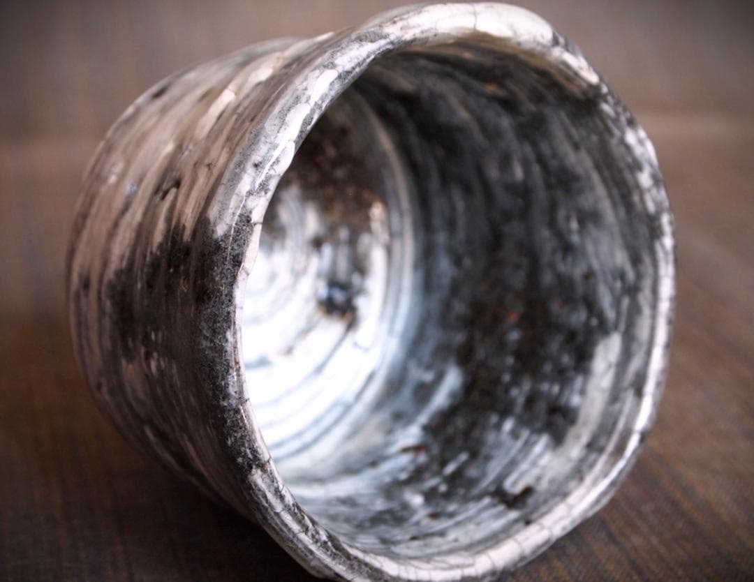 希少作★中川自然坊★刷毛目唐津焼酎杯★共箱・栞